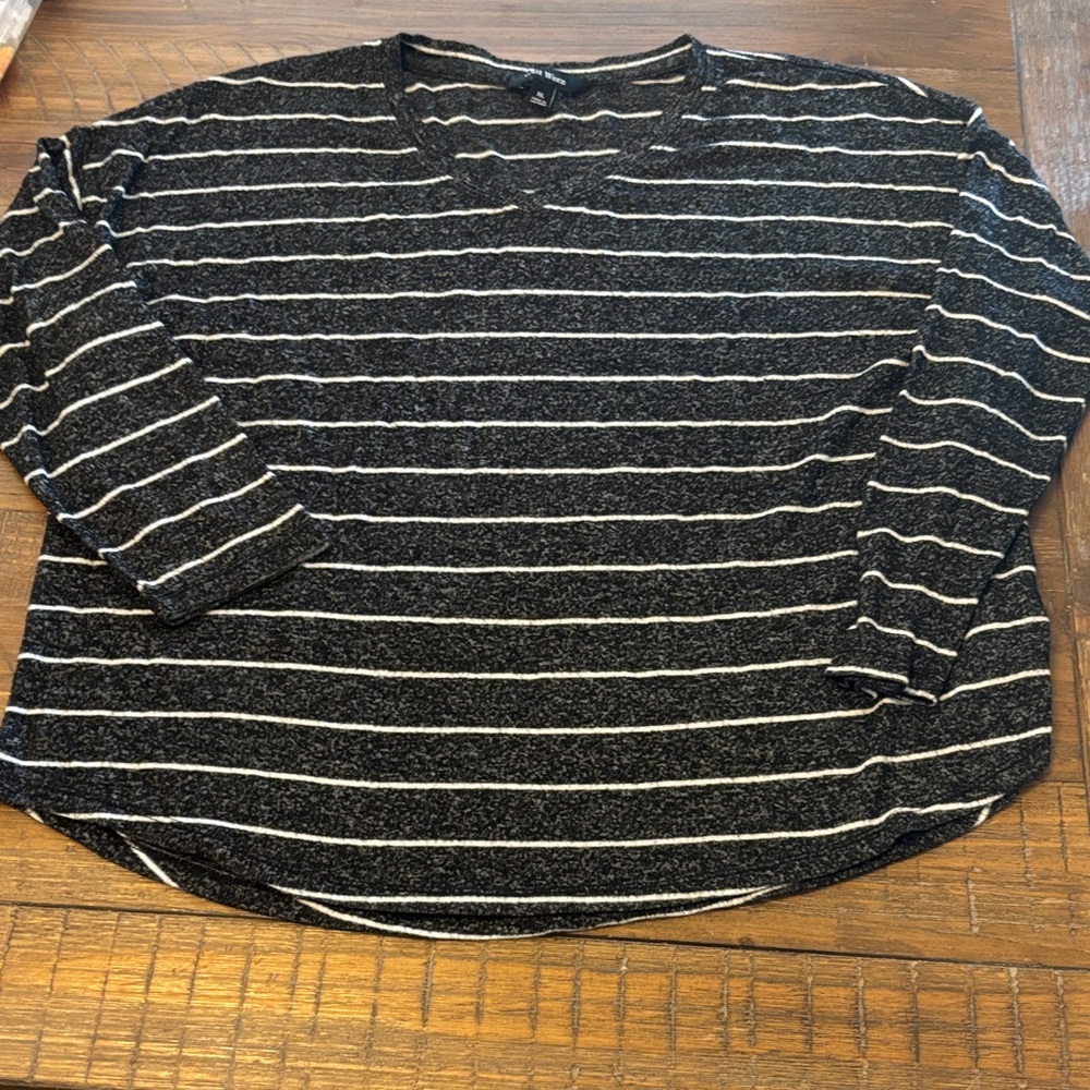 Well Worn Black and White Striped Top